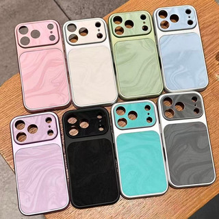 Ốp điện thoại Acrylic họa tiết gợn sóng nước mạ điện cho iPhone 17Pro Max 13 14 15 16 Promax Vỏ điện thoại di động nam nữ chống sốc
