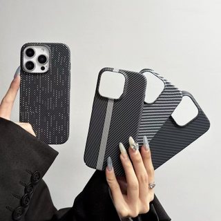 Dành cho iPhone 11 16 Pro Max 14 Pro 13 15 Plus 12 Pro Ốp điện thoại nối màu đen Kevlar kết cấu sợi carbon PC chống rơi và chống sốc Vỏ bảo vệ điện thoại