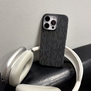 Dành cho iPhone 11 16 Pro Max 14 Pro 13 15 Plus 12 Pro Ốp điện thoại nối màu đen Kevlar kết cấu sợi carbon PC chống rơi và chống sốc Vỏ bảo vệ điện thoại