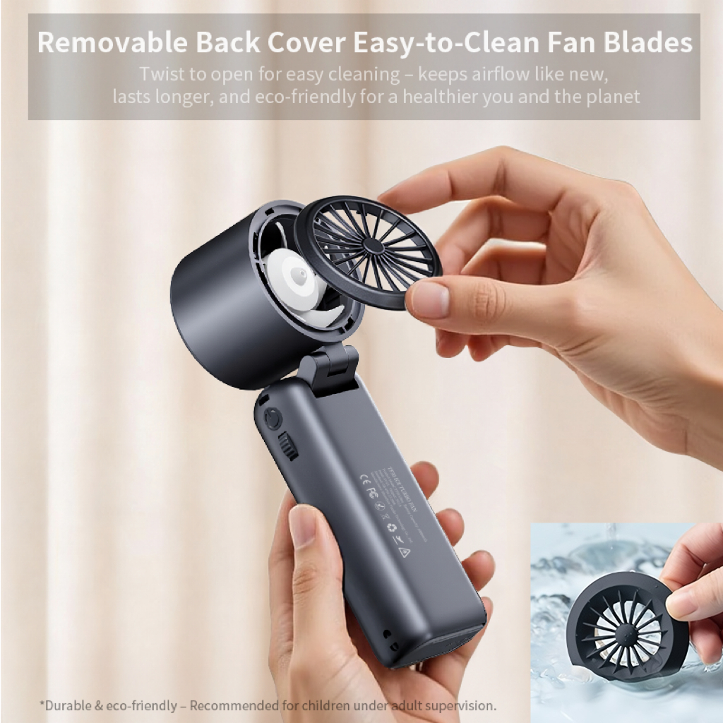 TiankePlus Quạt Cầm Tay Có Sò Lạnh 6 trong 1 TF50 Max – Gió Turbo Mạnh, Gấp Gọn, Quạt Mini Sò Lạnh, Quạt Tích Điện Mini Pin 9000mAh, Có Sạc Dự Phòng & Đèn Pin | BigBuy360 - bigbuy360.vn