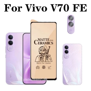 Phim Kính Cường Lực Vivo V70FE Cho Vivo V70 V70 Elite V60Lite Vivo Y05, Y04, Y03 Phim Gốm Full Cover Kính Bảo Vệ Màn Hình + Phim Ống Kính Máy Ảnh + Sợi Carbon Flim