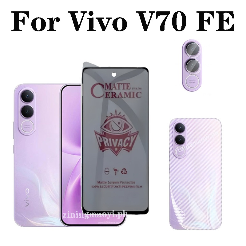 Phim Kính Cường Lực 3IN1 Vivo V70FE Cho Vivo V70 V70 Elite V60Lite Vivo Y05, Y04, Y03 Kính Bảo Vệ Màn Hình Toàn Bộ Chống Gián Điệp + Phim Ống Kính Máy Ảnh + Sợi Carbon Flim