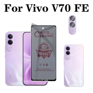 Phim Kính Cường Lực 3IN1 Vivo V70FE Cho Vivo V70 V70 Elite V60Lite Vivo Y05, Y04, Y03 Kính Bảo Vệ Màn Hình Toàn Bộ Chống Gián Điệp + Phim Ống Kính Máy Ảnh + Sợi Carbon Flim