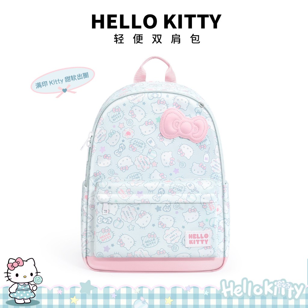 🏆 Sanrio Official Balo Hello Kitty Chính Hãng - Cặp Sách Học Sinh Chống Nước Nhiều Ngăn, Phong Cách Hàn Quốc Ins, Tặng Kèm Quà, Freeship