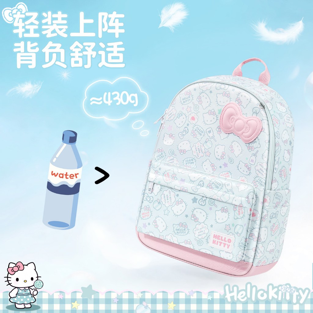 🏆 Sanrio Official Balo Hello Kitty Chính Hãng - Cặp Sách Học Sinh Chống Nước Nhiều Ngăn, Phong Cách Hàn Quốc Ins, Tặng Kèm Quà, Freeship