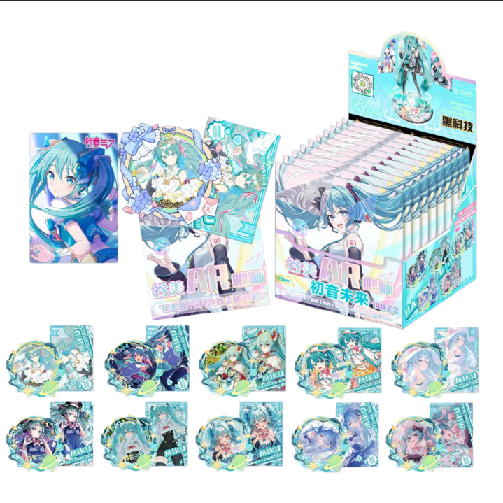 Hatsune Miku 75mm Hộp Mù Pin Huy Hiệu Bộ Thẻ Holo Anime Hàng Hóa Trang Trí Sưu Tập