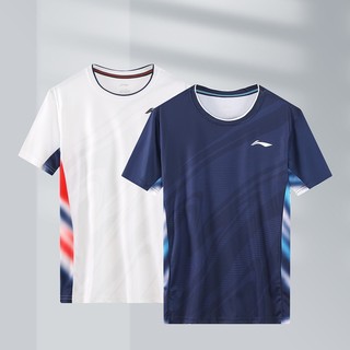 Áo ngắn tay Li Ning cho chạy bộ và cầu lông, thoáng khí và khô nhanh, phù hợp nam nữ