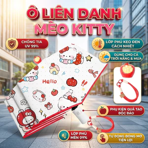 Ô Dù Tự Động Màu Đỏ Cho Bé Gái - Bảo Vệ Trước Nắng Và Mưa Với Công Nghệ Chống Tia UV