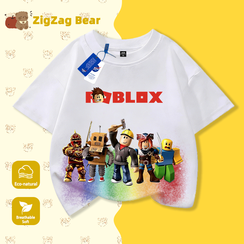 Áo thun trẻ em NASA tay ngắn Roblox 100% cotton Áo thun bé trai mềm mại thoáng mát chất lượng cao Giao hàng trong 24h