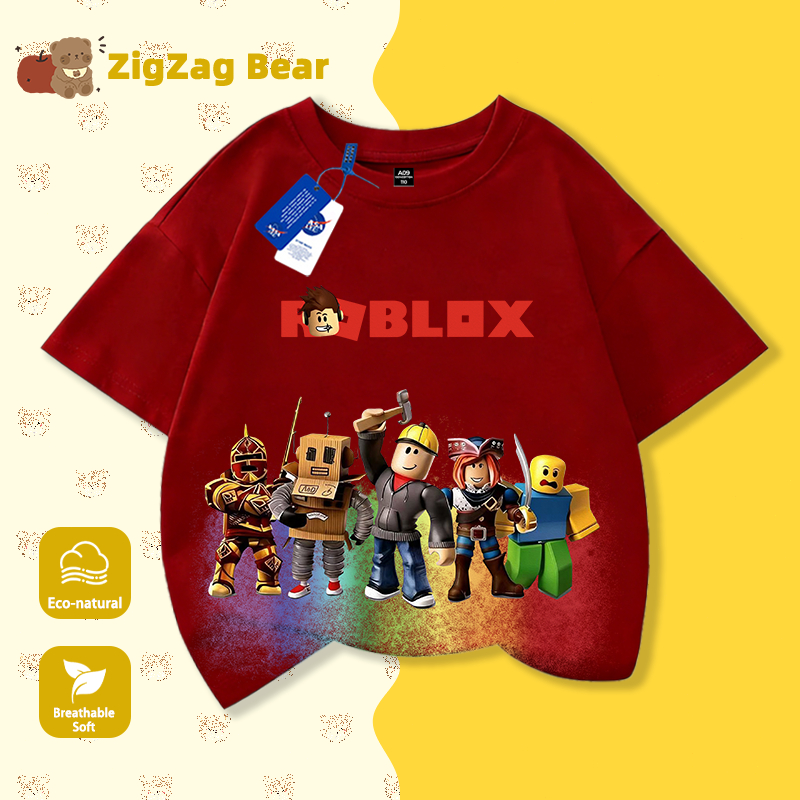 Áo thun trẻ em NASA tay ngắn Roblox 100% cotton Áo thun bé trai mềm mại thoáng mát chất lượng cao Giao hàng trong 24h