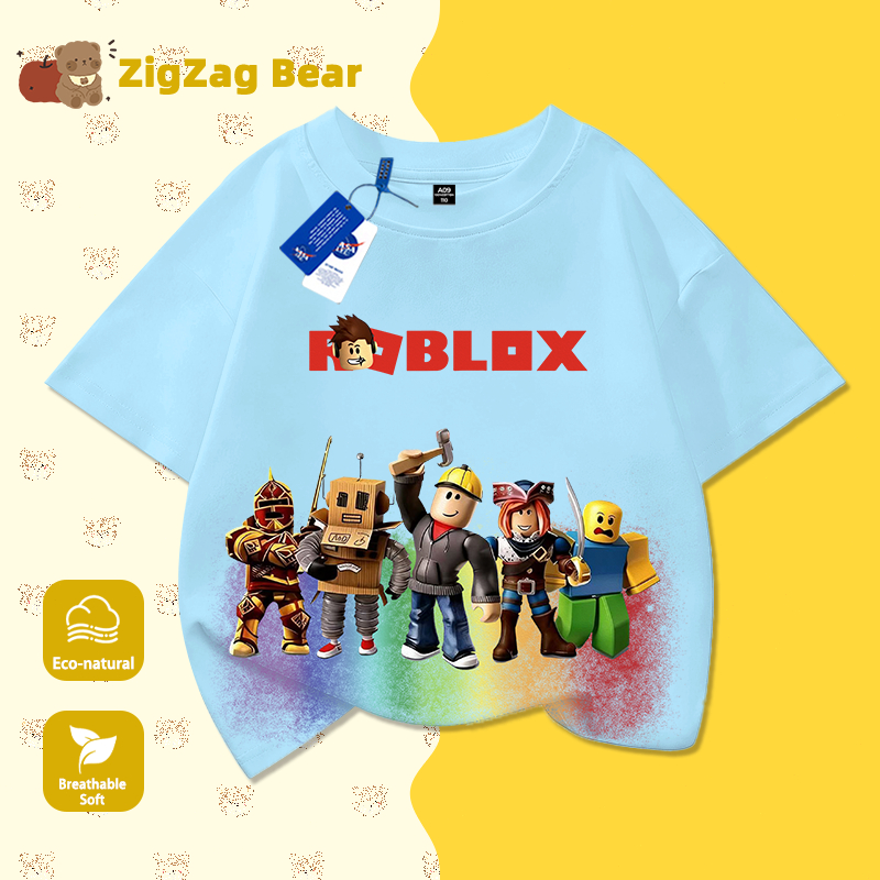 Áo thun trẻ em NASA tay ngắn Roblox 100% cotton Áo thun bé trai mềm mại thoáng mát chất lượng cao Giao hàng trong 24h