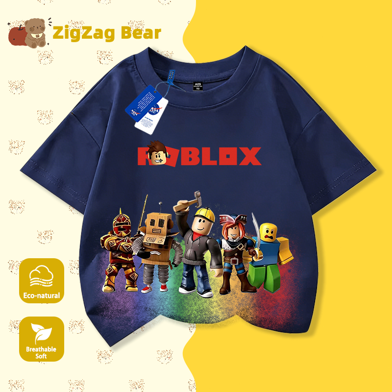 Áo thun trẻ em NASA tay ngắn Roblox 100% cotton Áo thun bé trai mềm mại thoáng mát chất lượng cao Giao hàng trong 24h