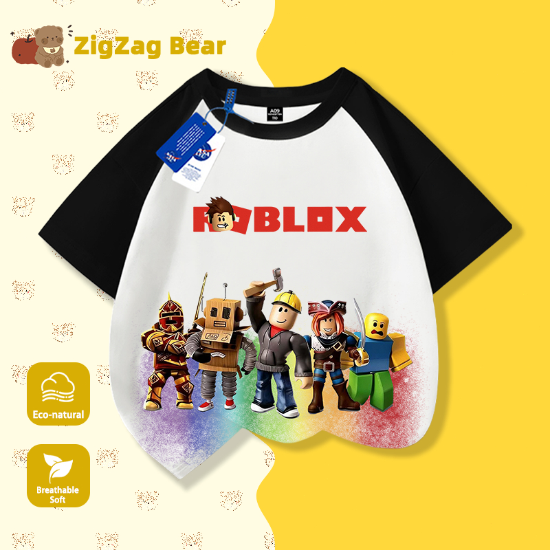 Áo thun trẻ em NASA tay ngắn Roblox 100% cotton Áo thun bé trai mềm mại thoáng mát chất lượng cao Giao hàng trong 24h