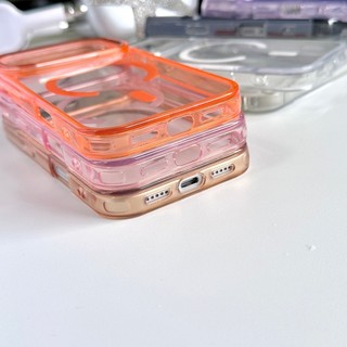 Ốp điện thoại từ tính trong suốt viền màu sang trọng phù hợp cho iPhone 14 15 16 17 Pro Max kim loại và ống kính cao chống rơi vỏ silicon