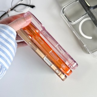 Ốp điện thoại từ tính trong suốt viền màu sang trọng phù hợp cho iPhone 14 15 16 17 Pro Max kim loại và ống kính cao chống rơi vỏ silicon