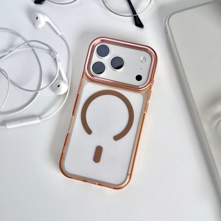 Ốp điện thoại từ tính trong suốt viền màu sang trọng phù hợp cho iPhone 14 15 16 17 Pro Max kim loại và ống kính cao chống rơi vỏ silicon