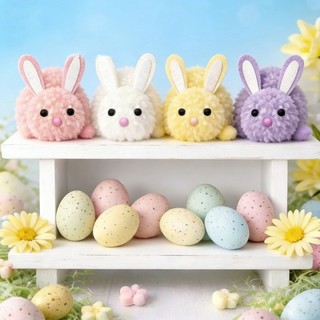 GHX Kids Bunny Easter Craft Kit DIY Art Supplies Egg Filler Gift for Classroom Party Easter Event Hoạt động VN