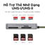 Đầu đọc thẻ UGREEN USB C sang 2 * SD + 1 * TF có lưu trữ và đọc USB 3.0 Đầu đọc thẻ 2 trong 1 5Gbps Tương thích cho thiết bị Apple và Android