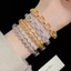 Sang Trọng Cubic Zirconia Dây Xích Liên Kết Lắc Tay Vòng Tay Cho Nữ Vàng Màu Bạc Mở Vòng Cổ Tiền Cũ Phong Cách Pháp Hàng Ngày Văn Phòng Đi Lại Đảng Trang Sức Thời Trang