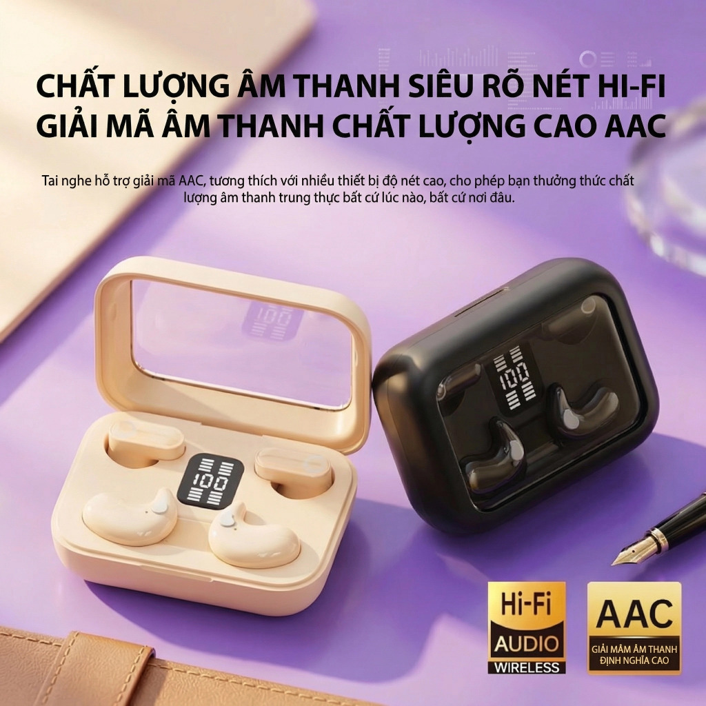 Senbenbao B48 tai nghe Bluetooth TWS 4in1 khử tiếng ồn ENC, pin lâu, chống nước, tai nghe ngủ