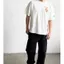 OFF-WHITE 290g Áo thun trắng nhạt độ bão hòa thấp 100% Cotton • Khâu đơn cổ điển • Giặt Enzyme may mặc