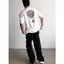 OFF-WHITE 290g Áo thun trắng nhạt độ bão hòa thấp 100% Cotton • Khâu đơn cổ điển • Giặt Enzyme may mặc