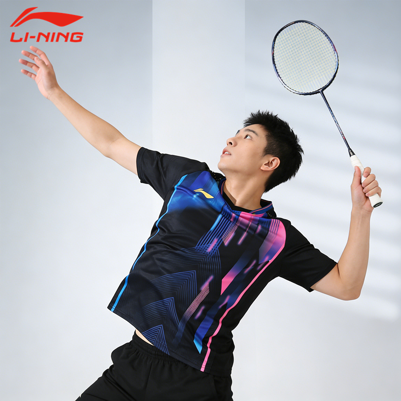 Tay ngắn cầu lông Li Ning, áo thi đấu bóng bàn, đồng phục bóng chuyền khô nhanh nam và nữ