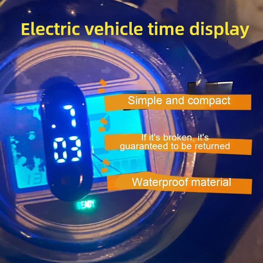 Chống Thấm Nước Dạ Quang Xe Máy Mini Đồng Hồ Kỹ Thuật Số Màn Hình LED Đồng Hồ Dính Cho Bảng Điều Khiển Ô Tô Trang Trí