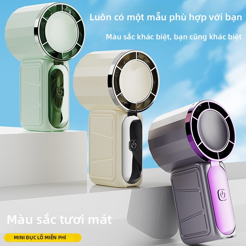 Quạt cầm tay mini SEAMETAL 5 tốc độ điều chỉnh tốc độ quạt màn hình LED, siêu êm sạc USB, bỏ túi