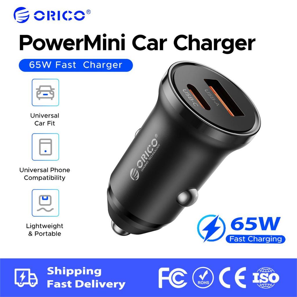 ORICO - Bộ sạc xe hơi USB kép PowerMini 65W / 30W Bộ sạc xe hơi sạc nhanh Bộ sạc nhẹ thuốc lá (PM MR DS FC)