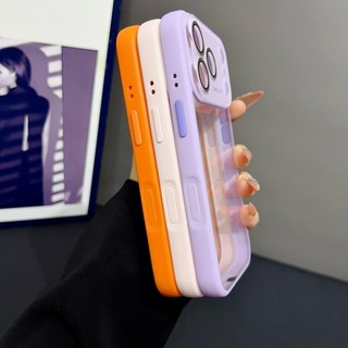 Ốp điện thoại mặt sau acrylic trong suốt cao cửa sổ lớn phù hợp cho iPhone 13 14 15 16 17 Pro Max bao gồm tất cả các ống kính bao gồm vỏ silicon chống rơi