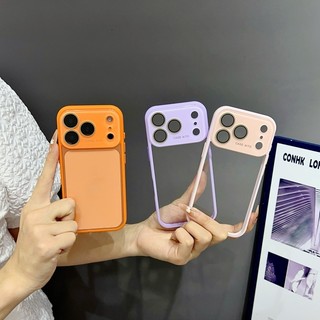 Ốp điện thoại mặt sau acrylic trong suốt cao cửa sổ lớn phù hợp cho iPhone 13 14 15 16 17 Pro Max bao gồm tất cả các ống kính bao gồm vỏ silicon chống rơi