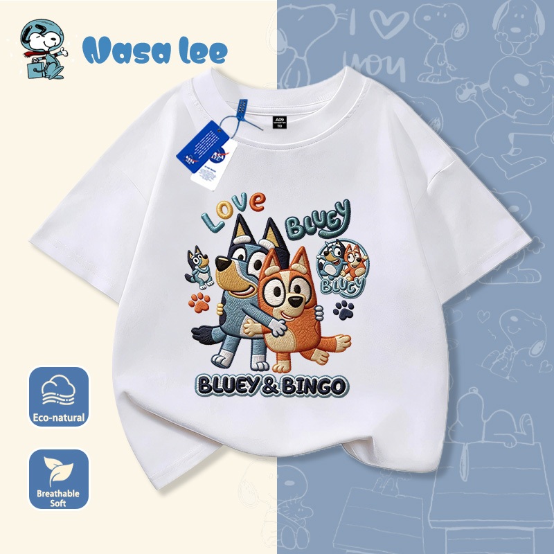 NASA Nguyên Chất Cotton Ngắn Tay 2026 Phong Cách Mới Trẻ Em Tay Ngắn Mềm Mại Thoải Mái Thời Trang Dễ Thương 11