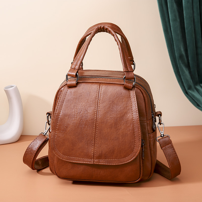 TikTok Bán chạy color love for bag nữ Túi PU bốn mục đích Ba lô có thể tháo rời Vai Túi lưu trữ sáu túi vuông nhỏ 4 màu