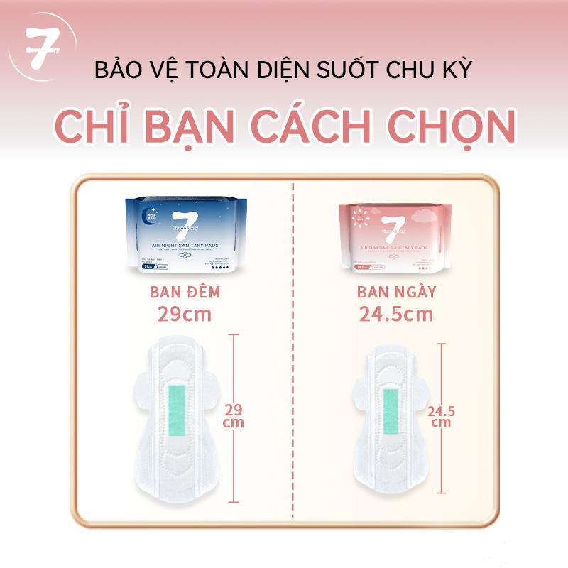 【SevonStory ⑦】Combo 10 gói Băng vệ sinh tích hợp chip bạc hà mát lạnh –  ban ngày & ban đêm (24.5cm/29cm), thấm hút nhanh, chống tràn, siêu mỏng, mặc như không . Khi giao hàng sẽ được che tên sản phẩm và tặng kèm túi đựng để bảo vệ quyền riêng tư của bạn.