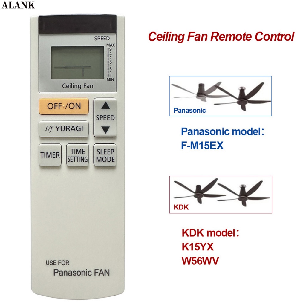 ALANK Quạt trần Panasonic / KDK Điều khiển từ xa Mẫu tương thích Panasonic F-M15EX F-60XDN F-60TDN KDK K15YX W56WV