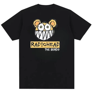 Áo thun cotton nguyên chất họa tiết ban nhạc Radiohead, style hip hop