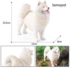 Trẻ em rắn lớn mô hình chó mô phỏng Samoyed chó thú cưng chó trang trí nhà đồ chơi nhựa bức tượng quà tặng