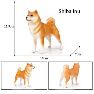 Mô hình động vật mô phỏng rắn cỡ lớn mới Akita và Shiba Inu Đồ chơi mô hình chó cưng và các bức tượng nhỏ