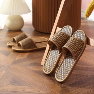[Shop Giảm Giá] Dép Tre Rơm Mây Mùa Hè Nam Nữ Cặp Đôi Trong Nhà Thoải Mái Chống Trơn Trượt Sàn Thoáng Khí Dép Dép