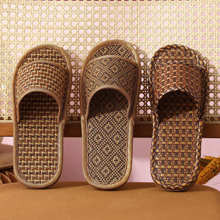 [Shop Giảm Giá] Dép Tre Rơm Mây Mùa Hè Nam Nữ Cặp Đôi Trong Nhà Thoải Mái Chống Trơn Trượt Sàn Thoáng Khí Dép Dép