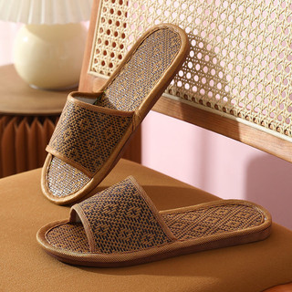 [Shop Giảm Giá] Dép Tre Rơm Mây Mùa Hè Nam Nữ Cặp Đôi Trong Nhà Thoải Mái Chống Trơn Trượt Sàn Thoáng Khí Dép Dép