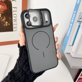 Giá đỡ kính chính thức Vỏ điện thoại màu va chạm từ tính phù hợp cho iPhone 13 14 15 16 17 Pro Max Vỏ silicon mờ chống rơi