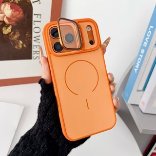 Giá đỡ kính chính thức Vỏ điện thoại màu va chạm từ tính phù hợp cho iPhone 13 14 15 16 17 Pro Max Vỏ silicon mờ chống rơi