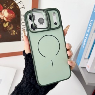 Giá đỡ kính chính thức Vỏ điện thoại màu va chạm từ tính phù hợp cho iPhone 13 14 15 16 17 Pro Max Vỏ silicon mờ chống rơi