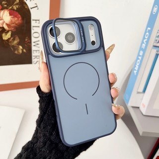 Giá đỡ kính chính thức Vỏ điện thoại màu va chạm từ tính phù hợp cho iPhone 13 14 15 16 17 Pro Max Vỏ silicon mờ chống rơi