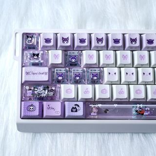 Kuromi Side Shine Through Keycaps PBT Dye-sub Cherry Profile Keycap Custom Keycaps Tương thích với Cherry Gateron MX Switch