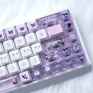 Kuromi Side Shine Through Keycaps PBT Dye-sub Cherry Profile Keycap Custom Keycaps Tương thích với Cherry Gateron MX Switch