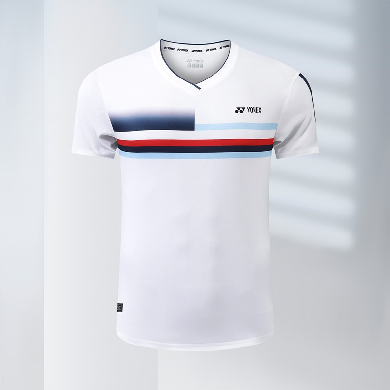 Áo sơ mi ngắn tay thể thao YONEX, khô nhanh và thoáng khí, phù hợp cho các môn như cầu lông hoặc quần vợt