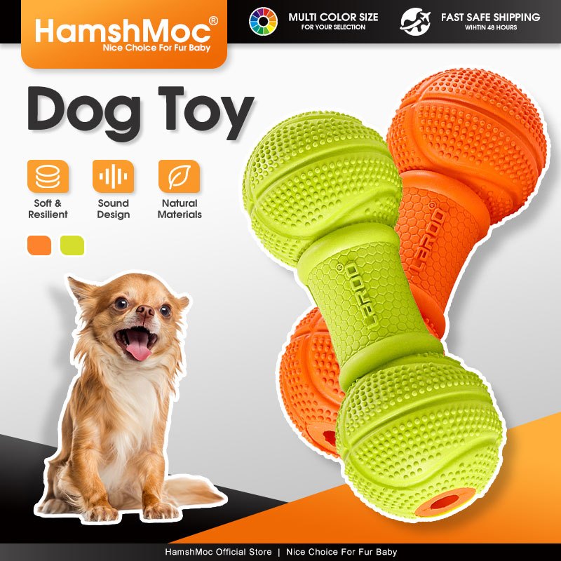 HamshMoc Squeaky Chó Đồ Chơi Thú Cưng Cao Su Bền Răng Hàm Nhai Xương Có Âm Thanh Cho Tương Tác Ném Huấn Luyện Fetch Đồ Chơi